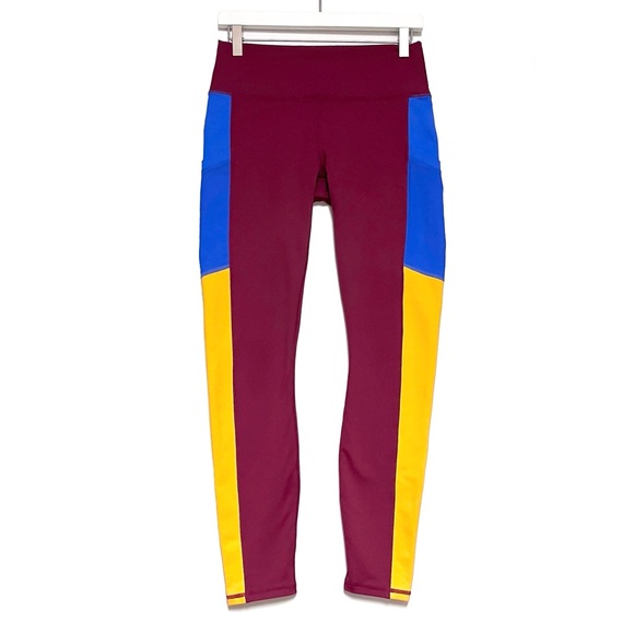 Fabletics On The Go PowerHold High Waisted Legging Pockets Colorblock SZ Medium - Picture 2 of 12